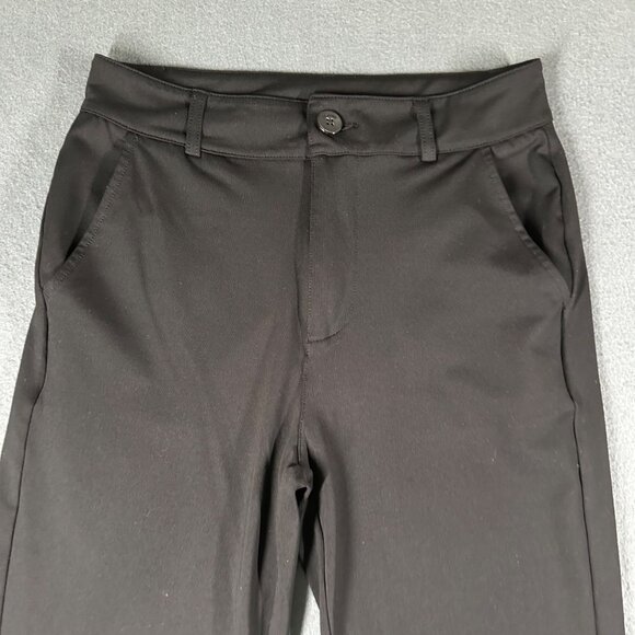 Bamans Womens Small Black Straight Leg Casual Dress Pants Pockets Stretch - Picture 3 of 9